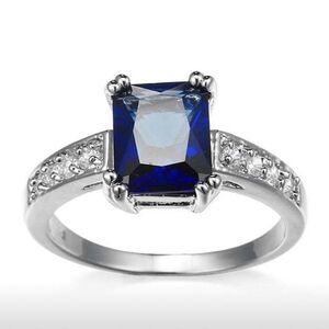 Sterling Silver Sapphire Ring size 8
